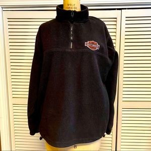 Vtg Harley-Davidson 1/2 zip fleece pullover USA